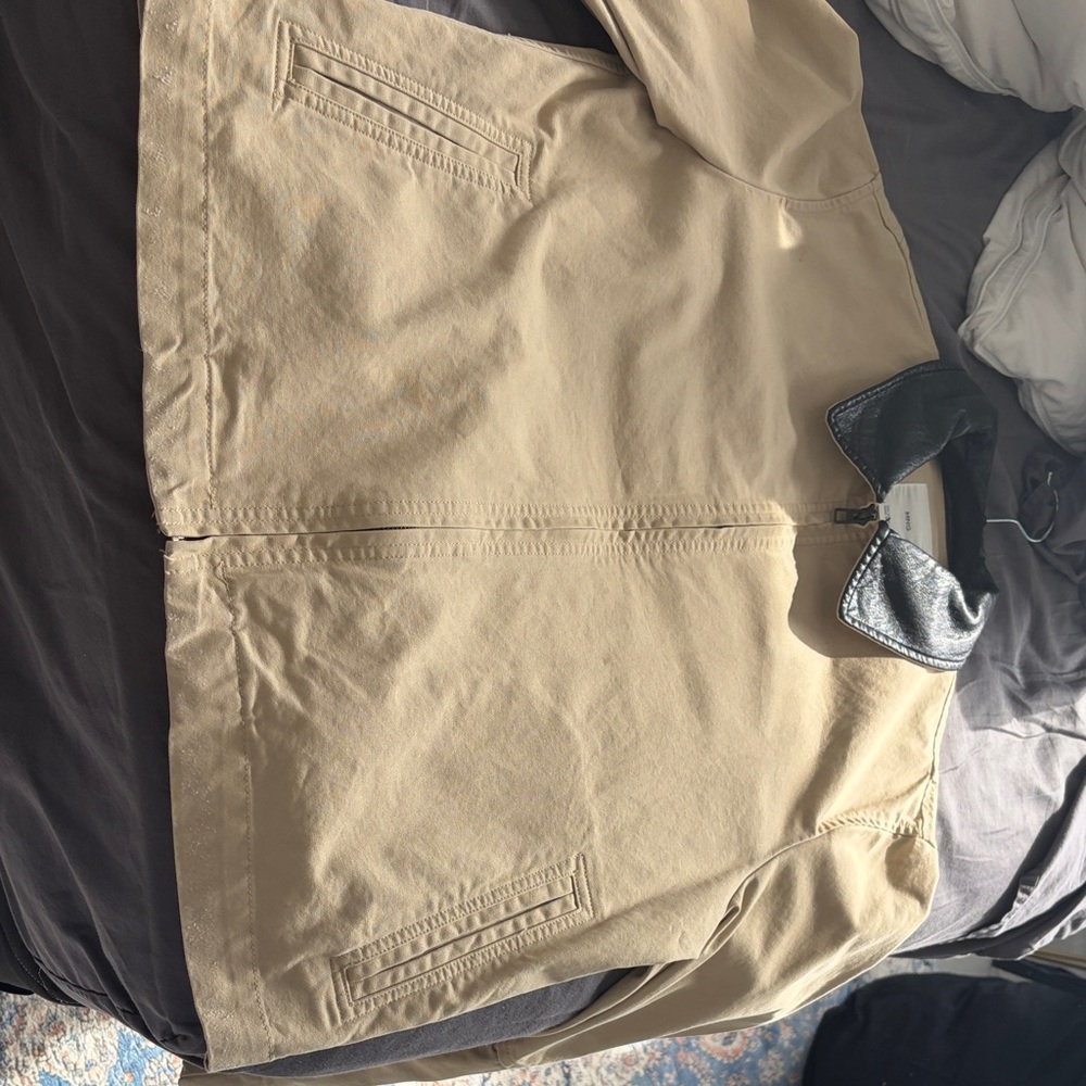 Mango Beige Utility Jacket with Black Collar